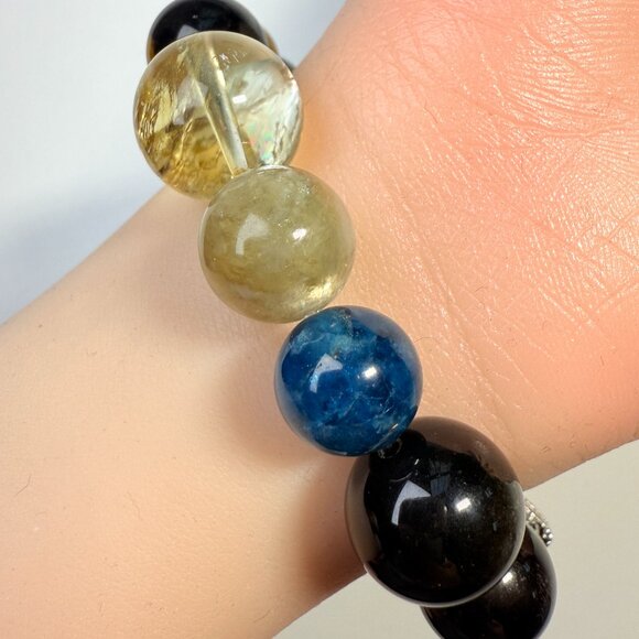 Tiger Eye, Citrine, Apatite, Carnelian — Mixed Natural Gemstone Statement Bra - Picture 4 of 5